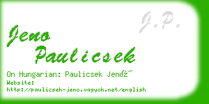 jeno paulicsek business card